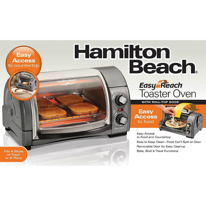Hamilton Beach® Easy Reach® Toaster Oven with RollTop Door & Reviews